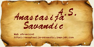 Anastasija Savandić vizit kartica